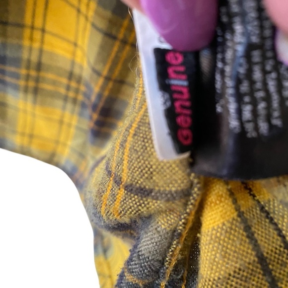 Volcom Men’s Yellow Plaid Skate Snow Longsleeve Button Down Flannel Shirt SZ M - Picture 7 of 10